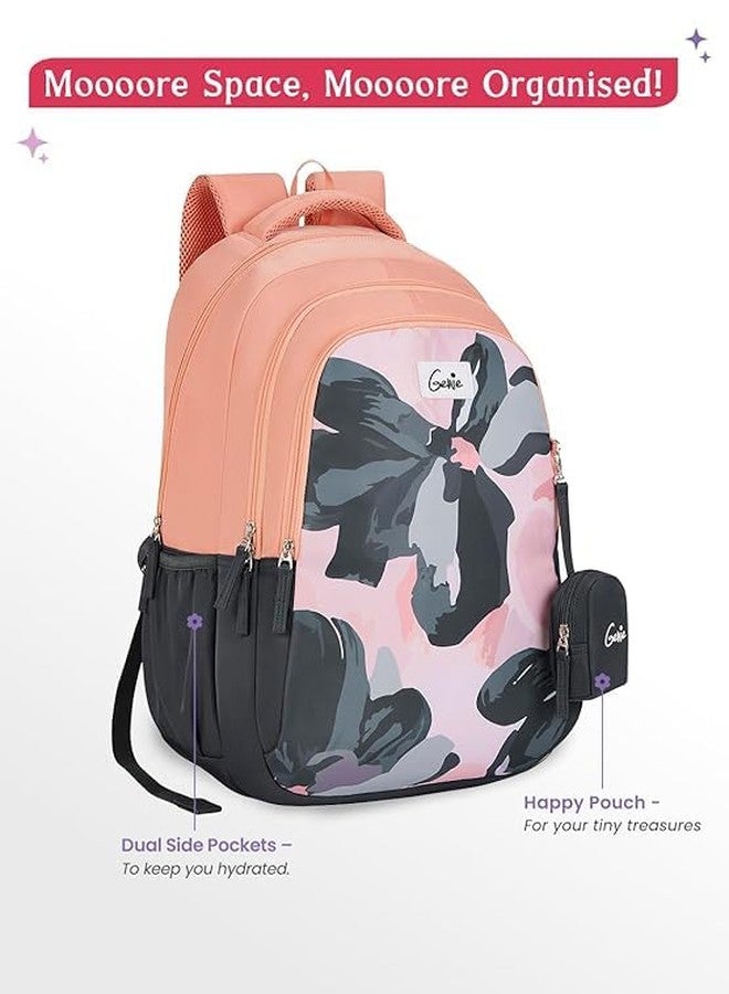 Genie Nightfern School Backpack For Girls |19 Inch-36 Litres With Three Compartments, Light Weight with Padded Shoulders |Best for Books, Water Bottles, Stationery, Lunch Box & Essentials - Grey - Image 5