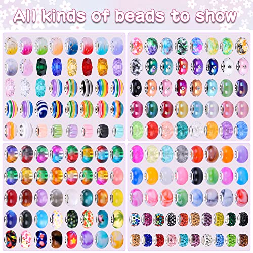 AIPRIDY 224 Pieces Large Hole Fairy Wand Garden Beads, Assorted European Craft Beads Mixed Color Lampwork Spacer Beads,European Large Hole Beads for DIY Jewelry Making Supplies (14 Style) - Image 3