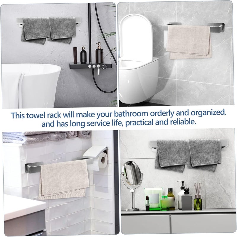VOSAREA Self Adhesive Towel Mounted Stainless Steel Towel Holder for Bathroom Towel Bar for Wet Environments Brushed Finish Towel Storage - Image 3