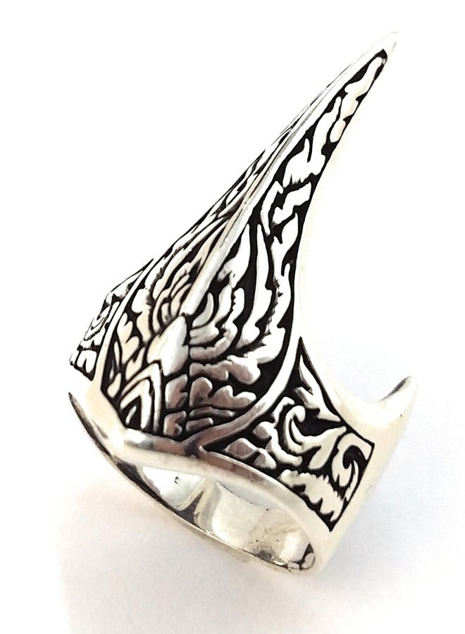 Babylon Silver Men's 925 Stelring Silver Turkish Handmade Thumb Ring - Image 2
