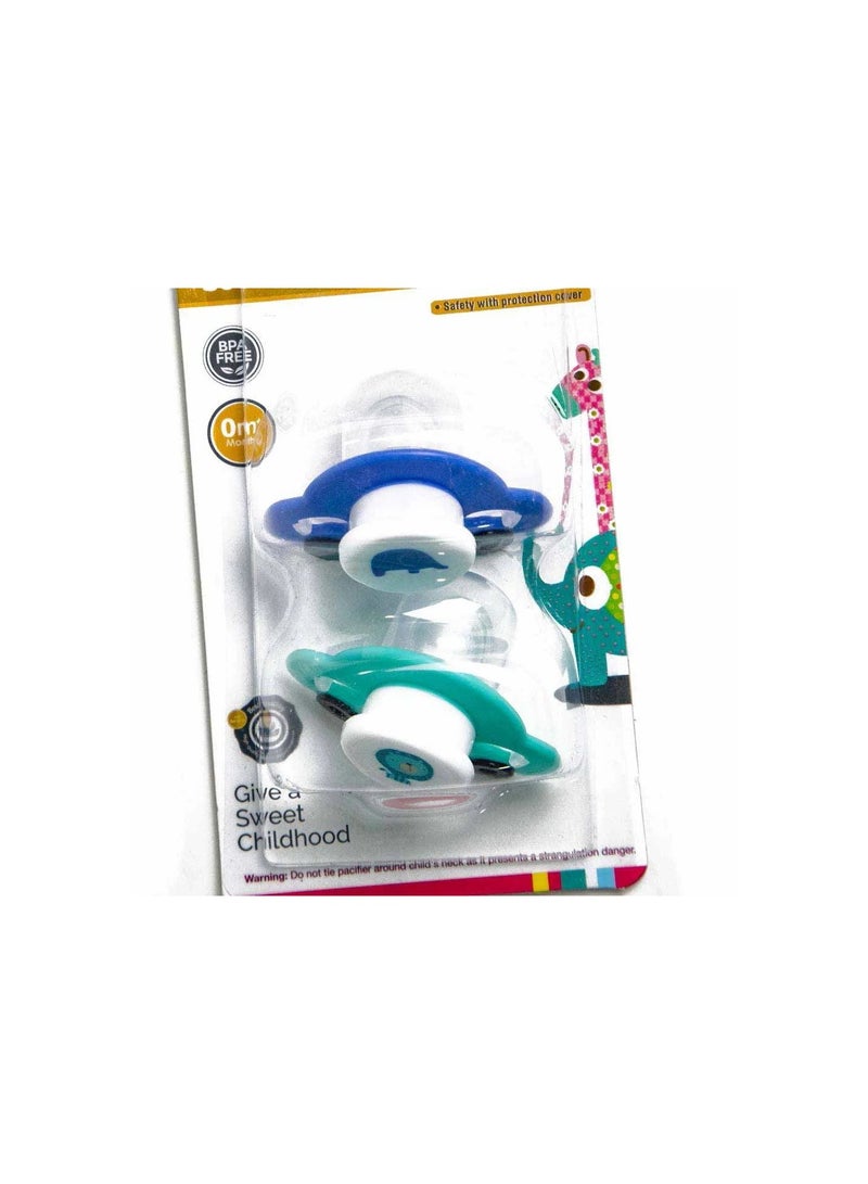 Soothers Classic Silicone Soother For Infants And Babies 2 Pieces 6 - 36 Months Blue And Green