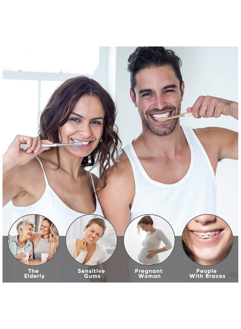 YelaJoy Ultra Soft Nano Toothbrush, for Sensitive Teeth and Gums Care, Extra Soft Silko Toothbrush for Adults and People with Braces, Good Cleaning Effect, for Sensitive Teeth Oral Gum Recession(4 Count)  - Image 5