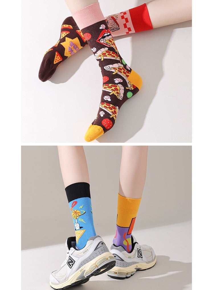 SYNSYB Colorful Novelty Dress Socks - One Size Fits Most, Funny & Funky Patterned Crew Socks for Men & Women - Image 3