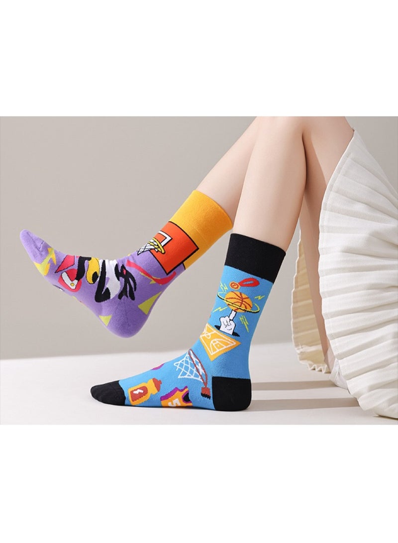SYNSYB Colorful Novelty Dress Socks - One Size Fits Most, Funny & Funky Patterned Crew Socks for Men & Women - Image 4