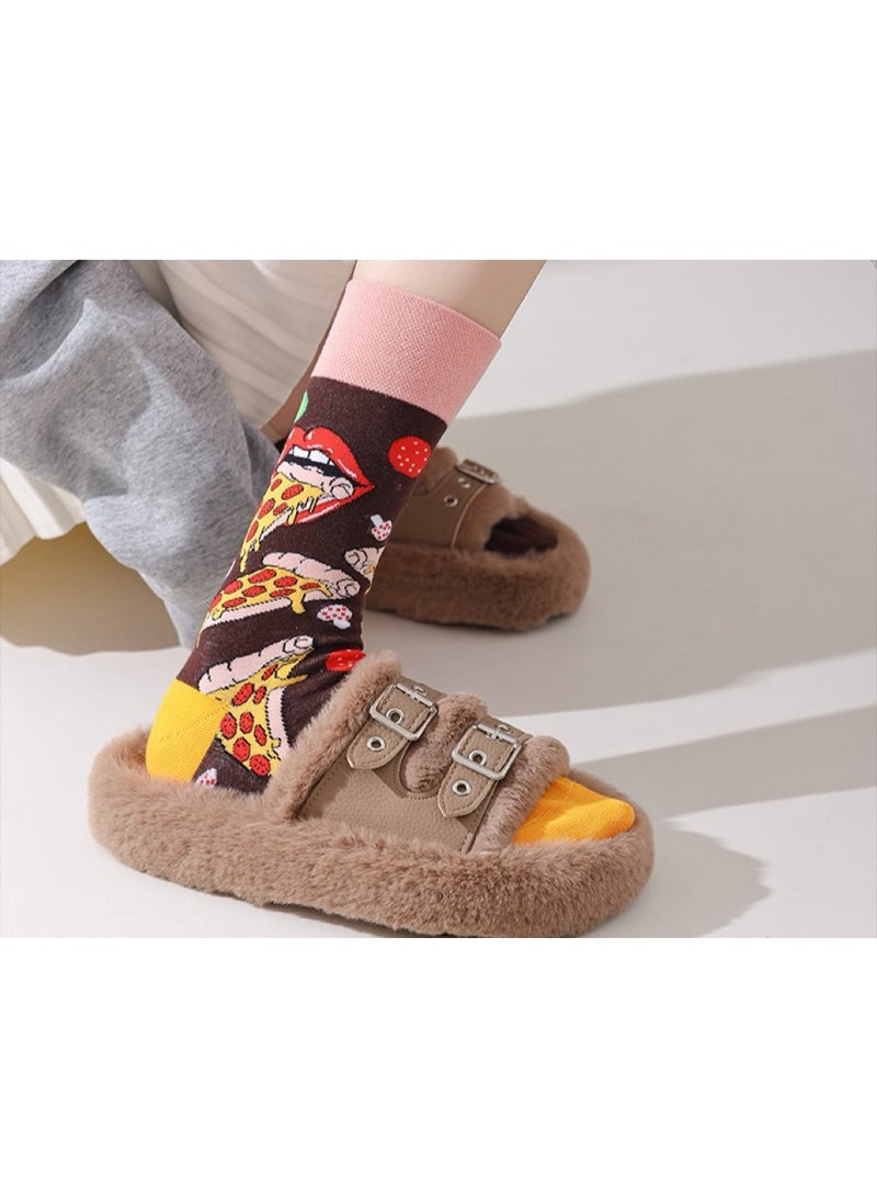 SYNSYB Colorful Novelty Dress Socks - One Size Fits Most, Funny & Funky Patterned Crew Socks for Men & Women - Image 5