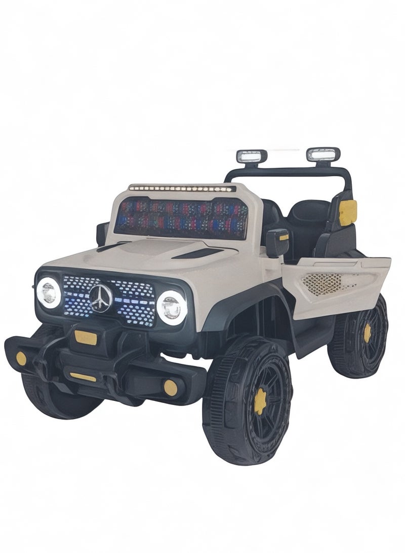 Cute ninos Electric kids car with two powerful motors and 12V battery - realistic design, openable doors, LED lights, USB and AUX music system for fun and safe driving  - Image 1