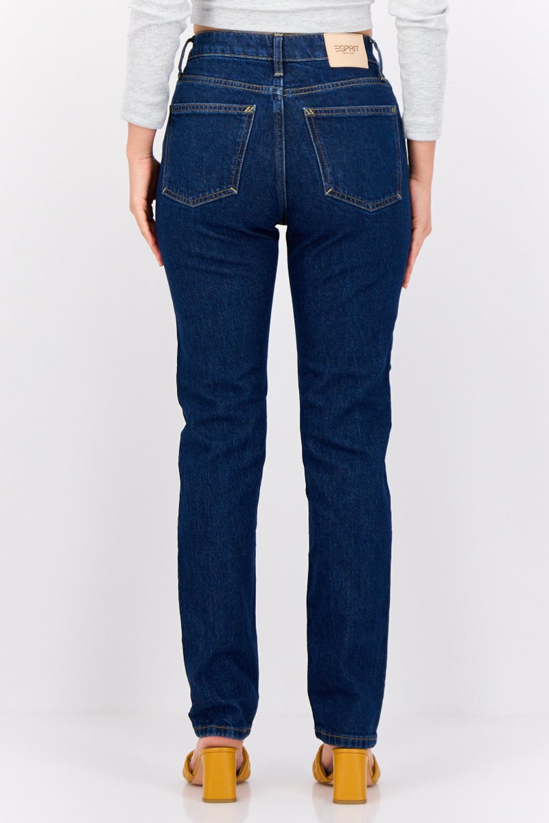 ESPRIT Women Slim Fit Washed Stretchable Jeans, Blue - Image 3