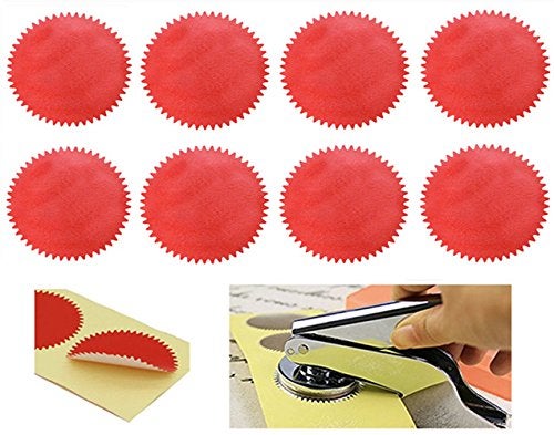 MNYR 100pcs RED Vintage Embosser Stamp Sealing Blank Certificate Self-Adhesive Seal Stickers - Image 1