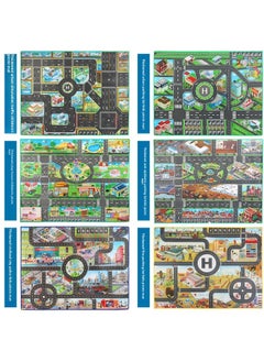 Generic Children's Toys 11 Thickened English Traffic Parking Lot Indoor And Outdoor Play Car Game Mat Outdoor Picnic Mat-Color:Thickened 130*100 Blue And White Parking Lot Picnic Mat (Universal LH003C)  - Image 3
