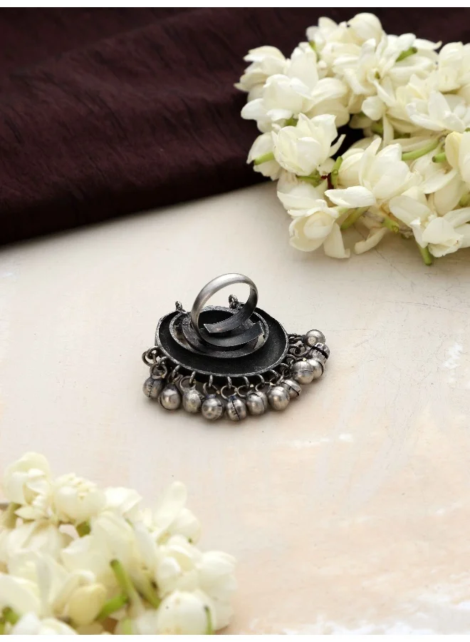 trueBrowns trueBrowns Silver Gold Tone Stone Ring