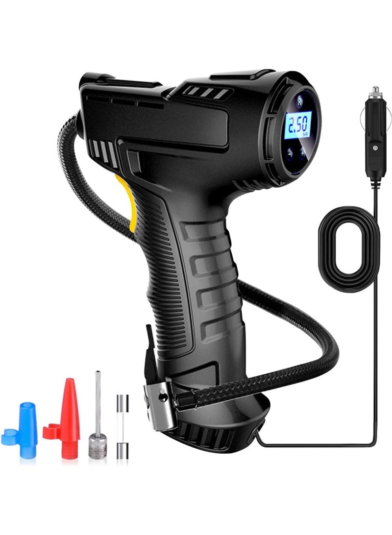Generic Wireless Air Compressor Tire Inflator, Portable Handheld Car Tire Inflator with Digital Display and LED Light, 12V Rechargeable Electric Tire Pump for Car Motorcycle Bike Balls and Inflators  - Image 1