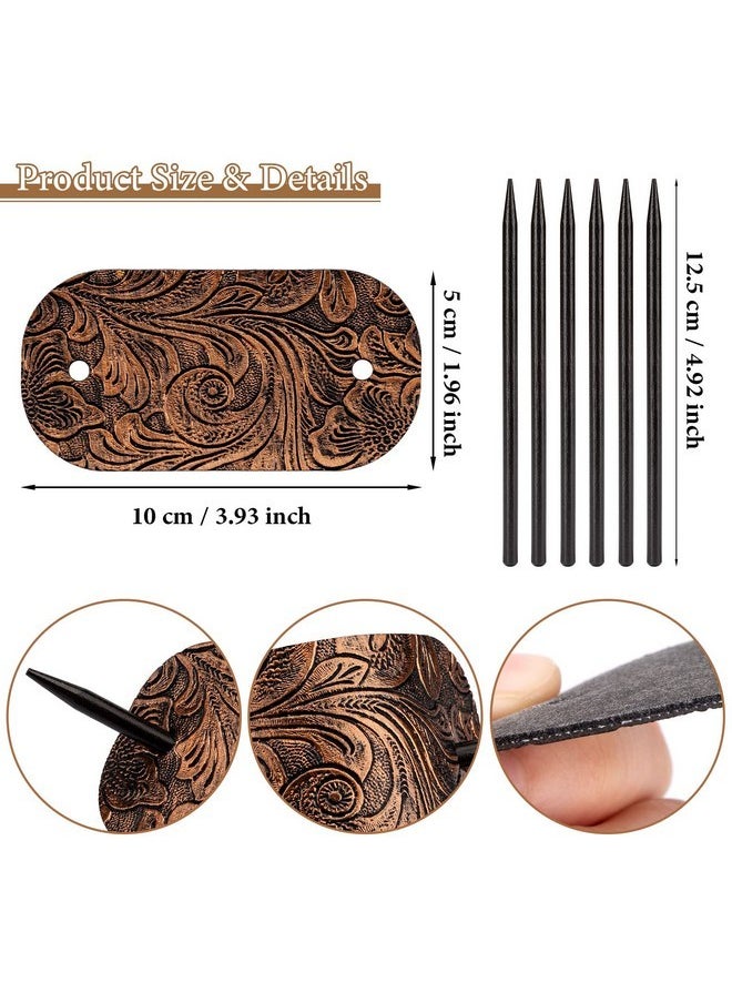 Noverlife Noverlife 6PCS Leather Hair Barrettes with Stick, Square Shape Hair Accessories Set - Ponytail Holders, Clips with Wood Slide Stick for Women Girls  - Image 5