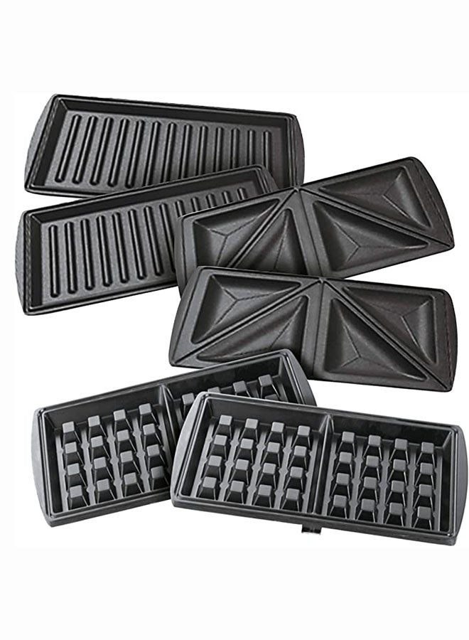 BLACK+DECKER Sandwich Maker, 2-Slot Non-Stick, 3in1 Versatile Interchangeable Grill and Waffle Plates, Indicator Lights, Quick and Easy Meals, Compact Design, 2 Slices 750 W TS2090-B5 Black - Image 5