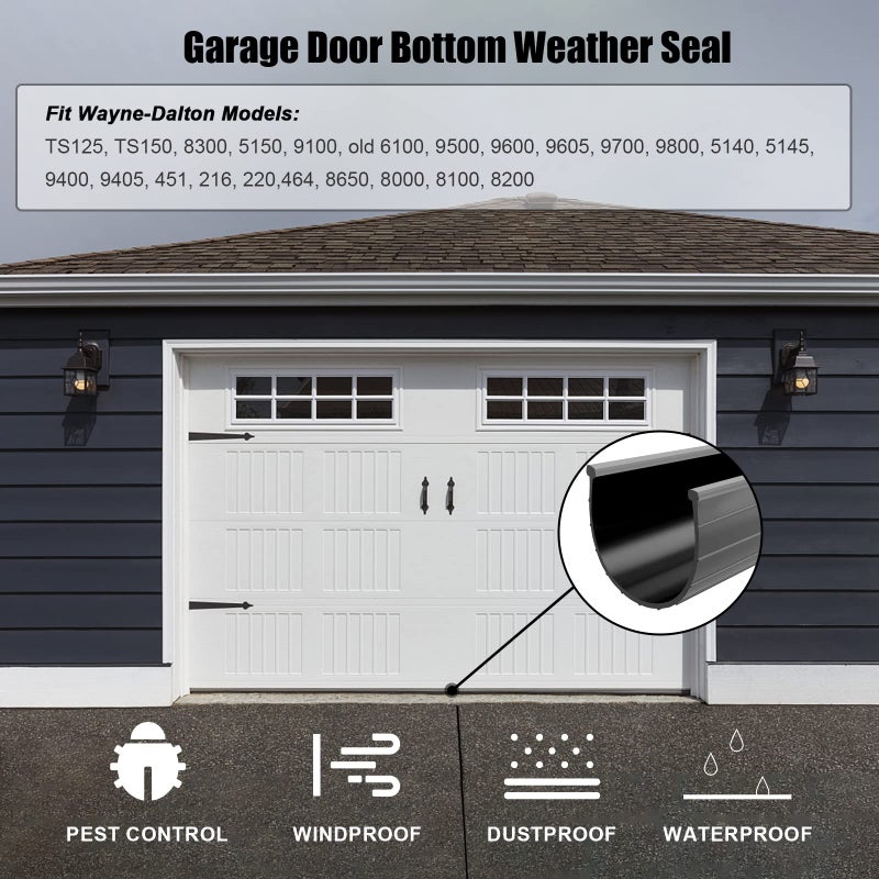 Kscjdg Replacement Wayne Dalton Garage Door Bottom Weather Seal 154448 (20 feet) - Image 5
