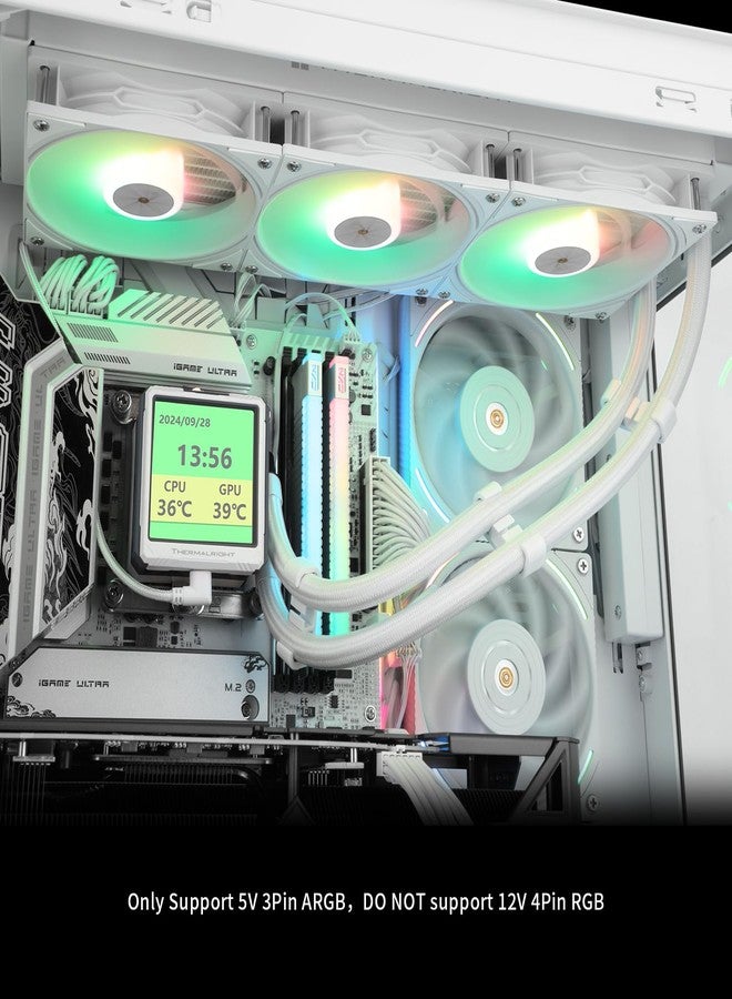 Thermalright FW360 Ultra ARGB White CPU AIO Cooler,PC 360 Specification Water Cooler System,IPS LCD Screen with 480x480 Resolution,for AM5,Intel LGA1700/1851,High Performance Pump,2.88in LCD Screen - Image 2