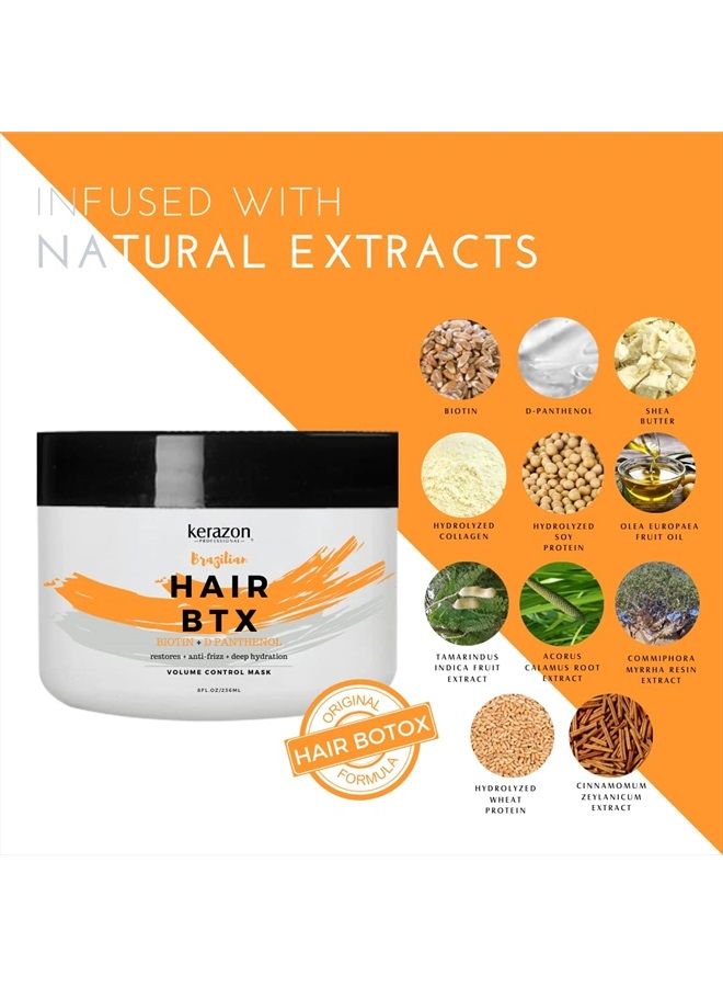 Kerazon Professional يوفر علاج بوتوكس الشعر من KERAZON سعة 8 أونصات/236 مل تنعيمًا وترطيبًا عميقًا وتغذية ولمعانًا ونعومة وتحكمًا في الحجم ونعومة الشعر. خالٍ من الفورمالديهايد. قد تختلف العبوة. - Image 3