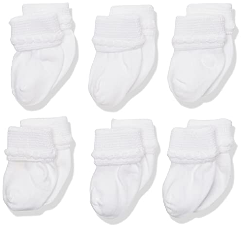 Jefferies Socks Unisex-Baby Newborn Bubble Stitch Rock-A-Bye Bootie 6 Pair Pack, White, Newborn - Image 2