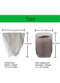 yongsheng Plant Nursery Bags 5.5 * 6.3 inches 200PCS, Non-Woven Biodegradable Plant Grow Bags Fabric Seedling Starter Bags for Vegetable Flower  - Image 2