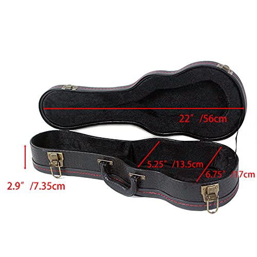 Roaring Iron Soprano Ukulele Case, 21 Inch Crocodile Pattern Leather, Black - Image 3