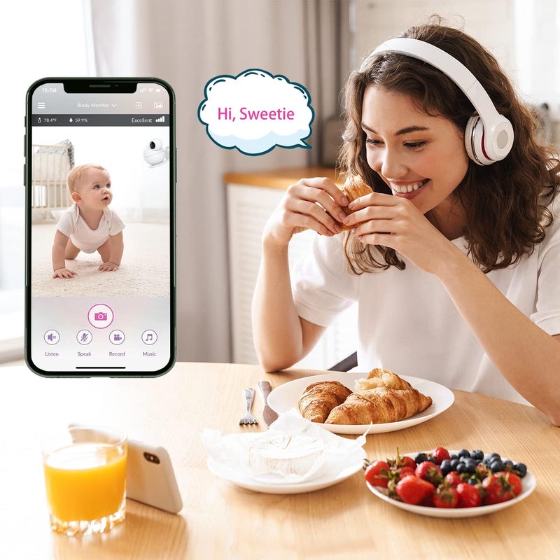 iBaby M8L WiFi Baby Monitor with Camera  Audio Sleep Tracking Motion Alerts Wireless 360 Pan 110 Tilt Temperature Sensor 1080PFull HD Video Night Vision Support MultiUser on Smartphone APP - Image 3