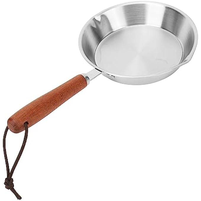 Zudoo Egg Pan Mini Nonstick Egg And Omelet Pan Stainless Steel Small Frying Pan Skillet Multipurpose Pan With Wooden Handle Cookware Designed For Eggs Pancakes Dishwasher Safe 16Cm - Image 3