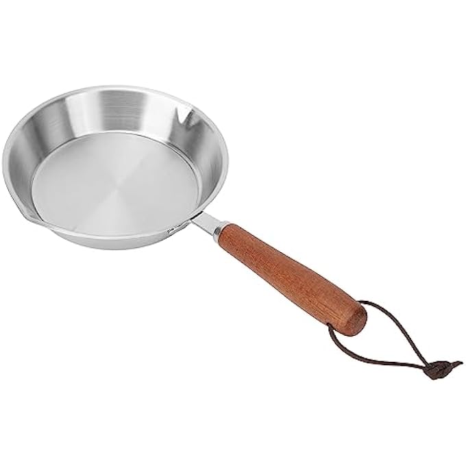 Zudoo Egg Pan Mini Nonstick Egg And Omelet Pan Stainless Steel Small Frying Pan Skillet Multipurpose Pan With Wooden Handle Cookware Designed For Eggs Pancakes Dishwasher Safe 16Cm - Image 1