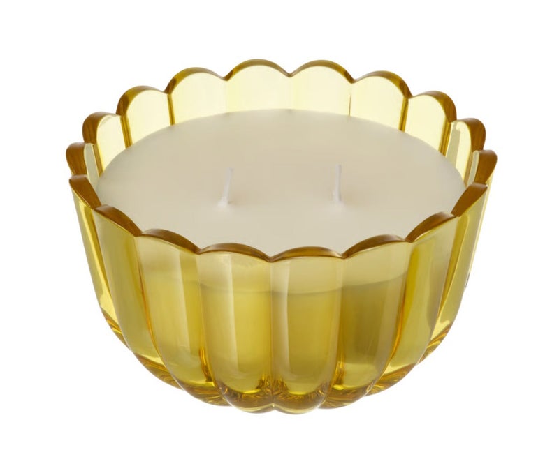 Scented Candle in Glass, Citrus Flower Bright Yellow-Green, 2 Wicks, 22 Hours Fresh Lemon Blossom Fragrance Candle, Decorative Home Fragrance Candle for Living Room, Bedroom and Relaxation - Image 1