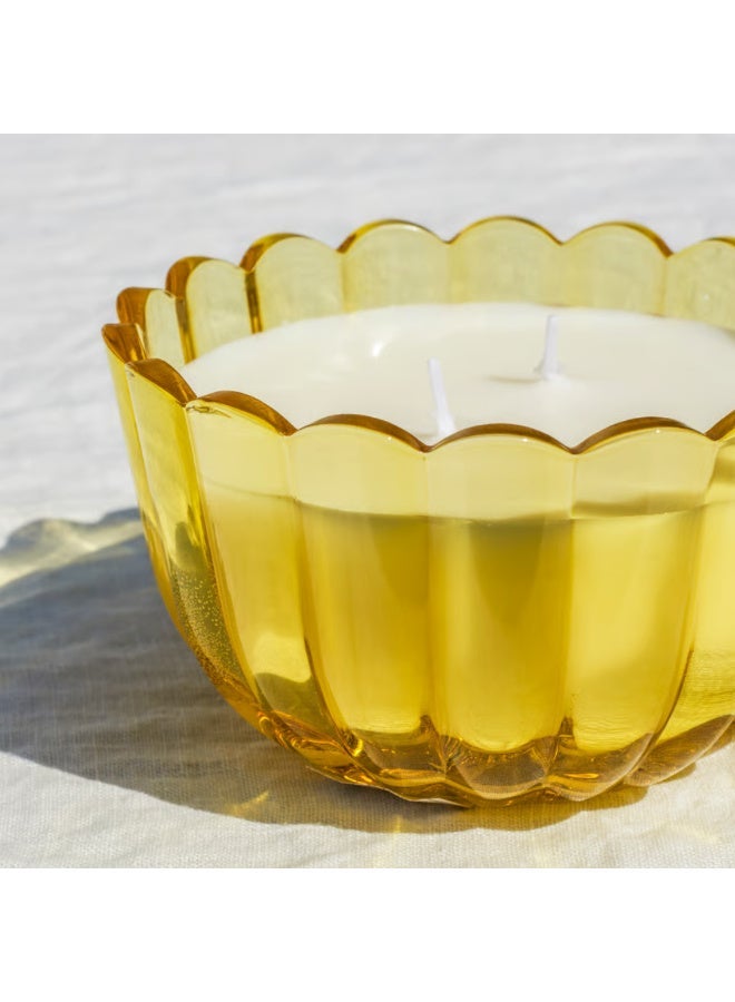 Scented Candle in Glass, Citrus Flower Bright Yellow-Green, 2 Wicks, 22 Hours Fresh Lemon Blossom Fragrance Candle, Decorative Home Fragrance Candle for Living Room, Bedroom and Relaxation - Image 3