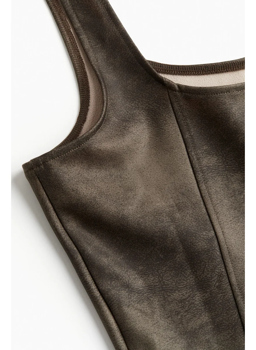 H&M Coated Corset Top
