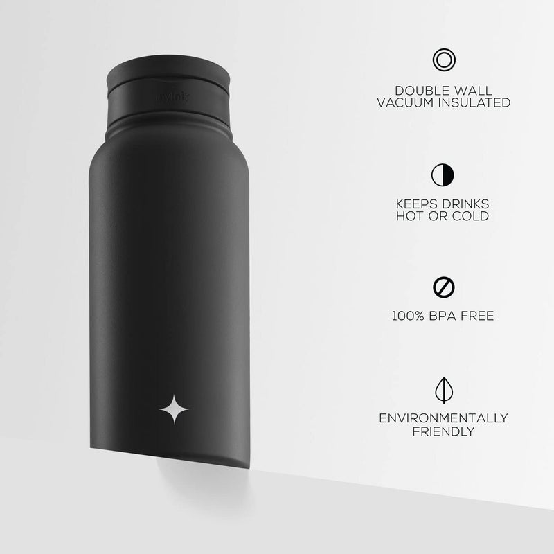 JoyJolt JoyJolt Triple Insulated Water Bottle with Straw Lid AND Flip Lid! 32oz Large Water Bottle, 12 Hour Hot/Cold Vacuum Insulated Stainless Steel Bottle. BPA-Free Leakproof Water Bottles - Thermos Bottle  - Image 4