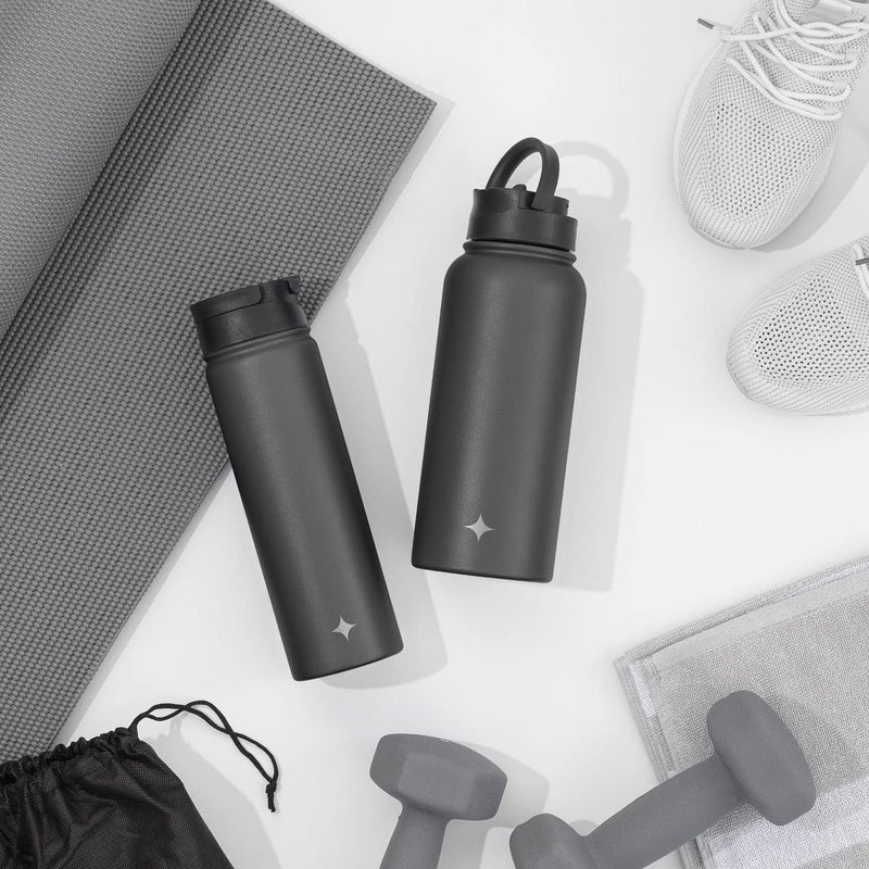 JoyJolt JoyJolt Triple Insulated Water Bottle with Straw Lid AND Flip Lid! 32oz Large Water Bottle, 12 Hour Hot/Cold Vacuum Insulated Stainless Steel Bottle. BPA-Free Leakproof Water Bottles - Thermos Bottle  - Image 5