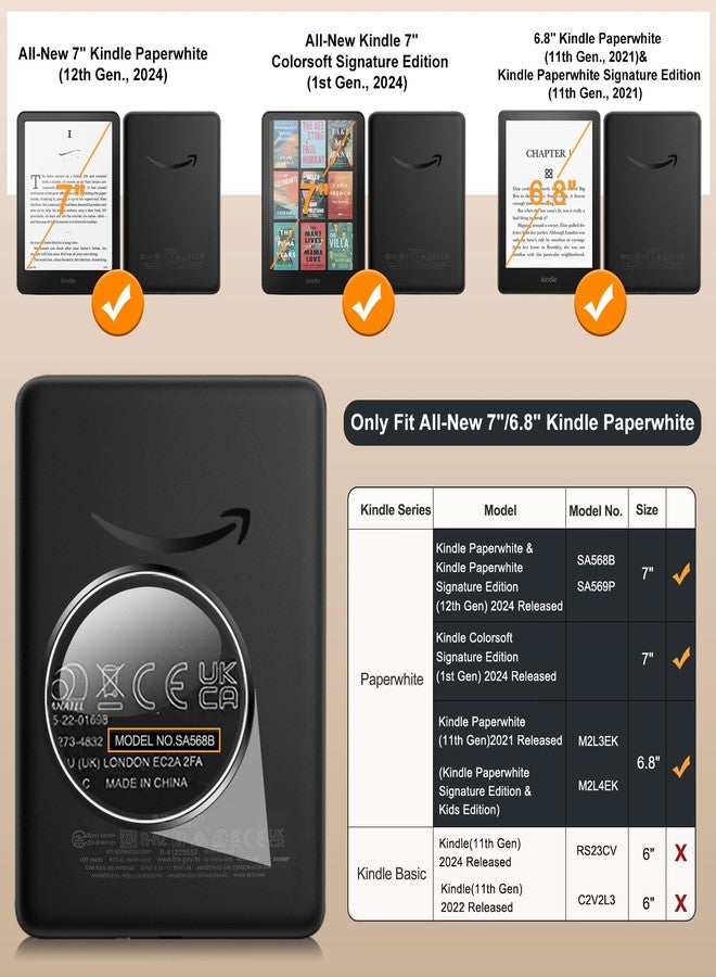 MoKo Case for 7"/6.8" Kindle Paperwhite(12th/11th Gen-2024/2021) and Kindle Paperwhite Signature Edition,Slim PU Shell Cover Case with Auto-Wake/Sleep for Kindle Paperwhite 2024, Black - Image 2