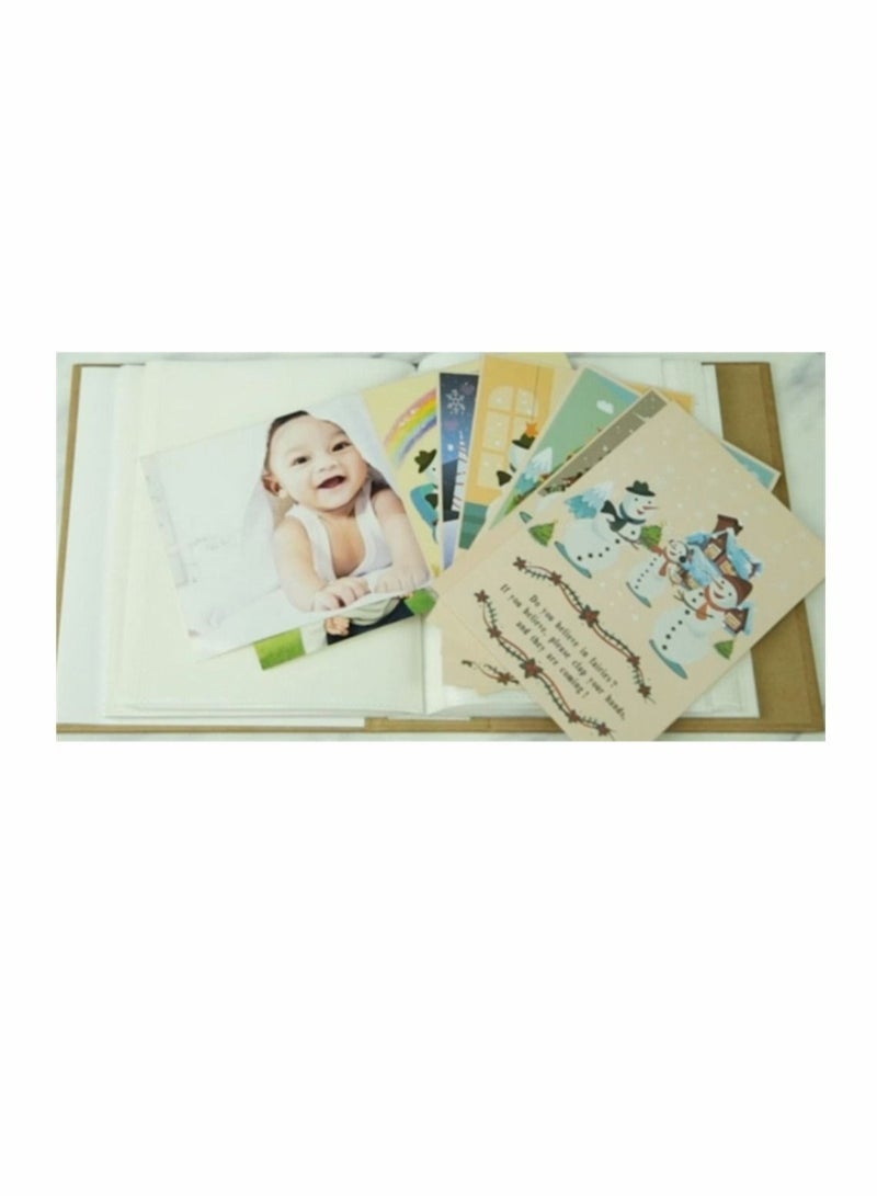 Captaintech Photo Album, Baby Photo Album, 100 Inserts Album Wholesale Photo Studio Kraft Paper Photo Album, Child Growth Souvenir Album, Suitable for Boys and Girls, 4 x 6 Inches, 1 Pcs - Image 5