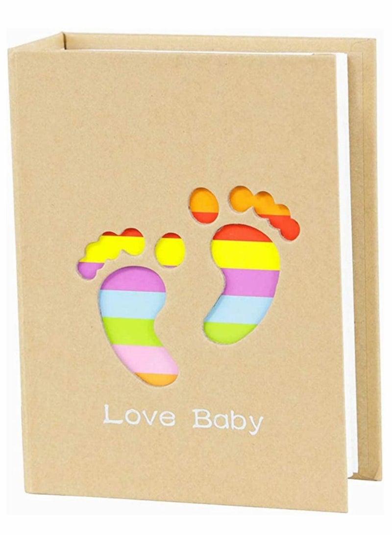 Captaintech Photo Album, Baby Photo Album, 100 Inserts Album Wholesale Photo Studio Kraft Paper Photo Album, Child Growth Souvenir Album, Suitable for Boys and Girls, 4 x 6 Inches, 1 Pcs - Image 1