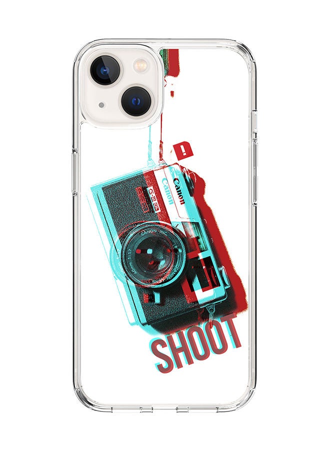 Stylizedd Classic Clear Case for Apple iPhone 14 Hybrid Soft Case Flexible Edges Anti Drop TPU PC Gel Thin Transparent Cover [ Designed for Apple iPhone 14 ] - Shoot Full Print - Image 1