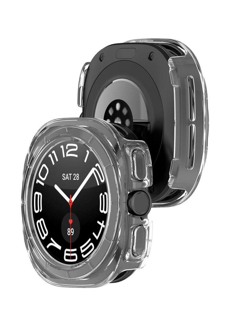 Generic - Case Compatible with Samsung Galaxy Watch 7 Ultra Hard PC Bumper Clear Protective Cover Clear - Image 1