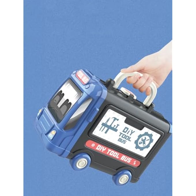 3 IN 1 MULTIFUNCTION 59 PCS TOOL SET PLAYSET IN BUS THEME FOR BOYS AND GIRLS - Image 5