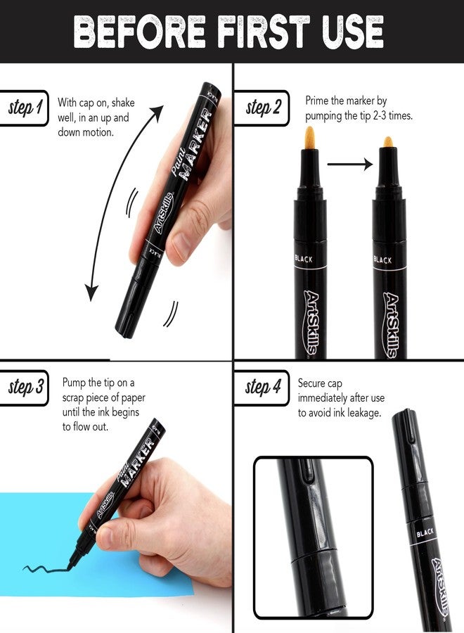 ArtSkills Acrylic Paint Pens, Washable Paint Markers for Kids & Adults, Rock Painting, Wood Crafts, Canvas, Ornaments, 8 Count - Image 4