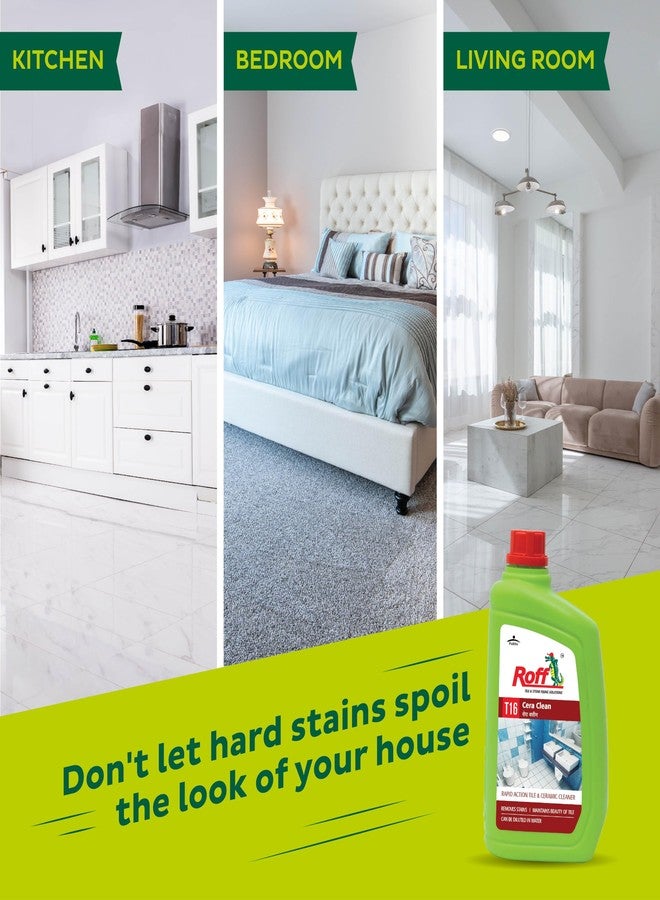 Pidilite Roff Cera Clean All Purpose Tile, Floor & Wall Cleaner 1 Ltr Pack of 1, Advance, Bedroom & Bathroom Floors, Removes Grease, Dirt & Tough Stains - Image 4