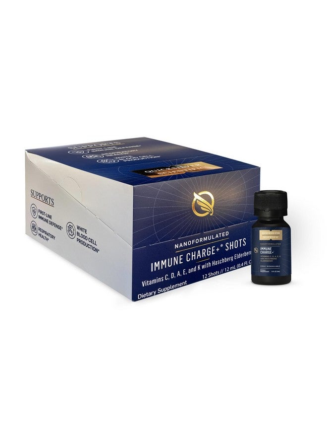 Quicksilver Scientific Immune Charge+ - Portable Wellness Shots with Elderberry, Vitamin C, E, K1, K2, 10,000 IU Vitamin D for Optimal Immune System Support (12 Single Serving Shots) - Image 1