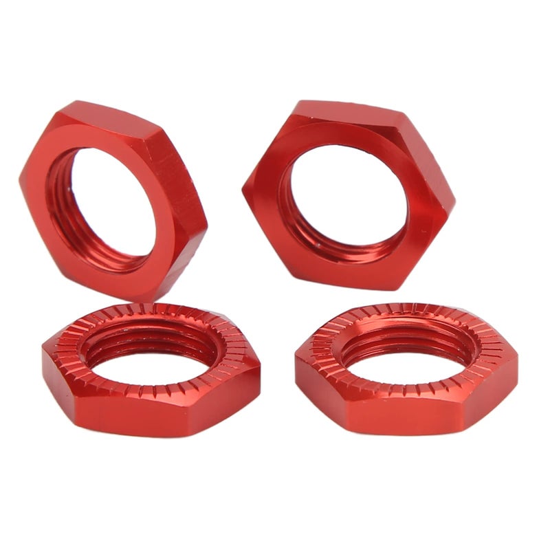 Red Aluminum Wheel Hex Hub Nuts Set for 1 8 Scale RC Car 4 Pieces - Image 5