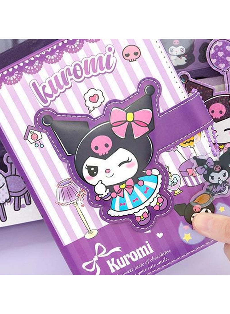 General Kuromi Stationery Set - Booklet Planner, Pocket Notepad, Tape, Ruler, Pen and Stickers - Perfect Birthday Gift for Girls aged 4-12 years old, Ideal Back to School Gift for Kids!  - Image 4