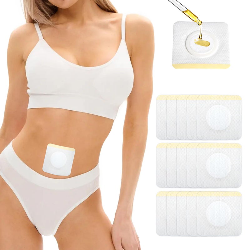 ZINGTERRA 15Pcs SelfAdhesive Castor Oil Pack Wrap for Belly ButtonDisposable Highly Absorbent Organic Cotton Castor Oil WrapAntiSeepageNo WashOil Not Included