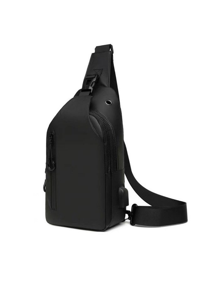 abrazo Unisex Casual Cross Body Bag - Waterproof Sling 4 Pocket Bag with USB for Travel & Outdoor Activities, Black - Image 1