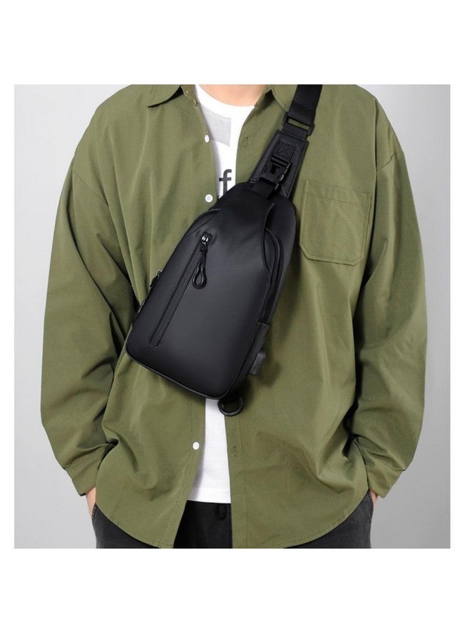 abrazo Unisex Casual Cross Body Bag - Waterproof Sling 4 Pocket Bag with USB for Travel & Outdoor Activities, Black - Image 2