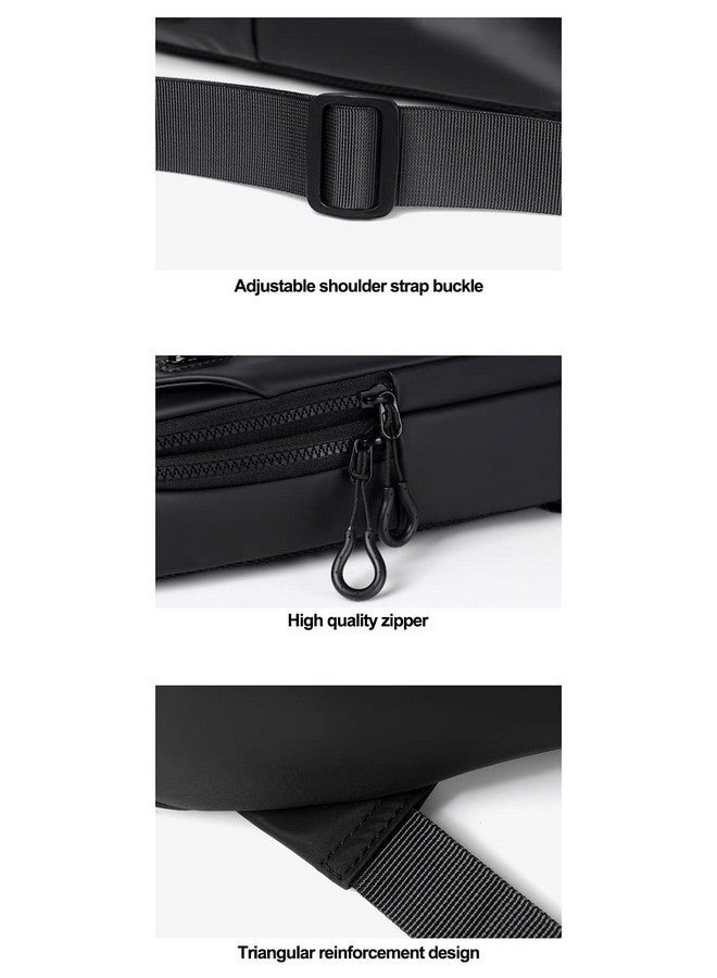 abrazo Unisex Casual Cross Body Bag - Waterproof Sling 4 Pocket Bag with USB for Travel & Outdoor Activities, Black - Image 4