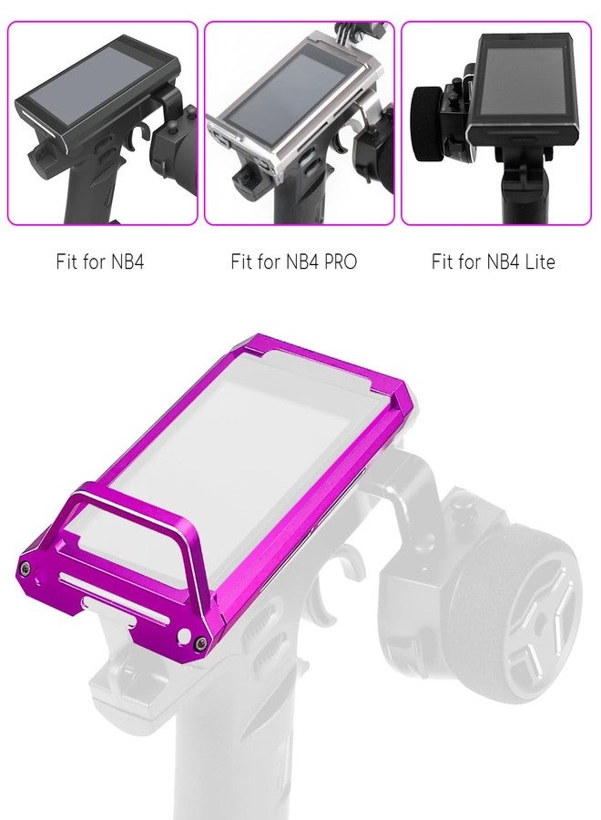 QAGGUM إطار حماية لجهاز الإرسال QAGGUM متوافق مع Flysky Noble NB4 Pro وNB4 Lite وNB4، إطار حماية معدني من سبائك الألومنيوم لجهاز إرسال سيارة التحكم عن بعد، لون بنفسجي - Image 2