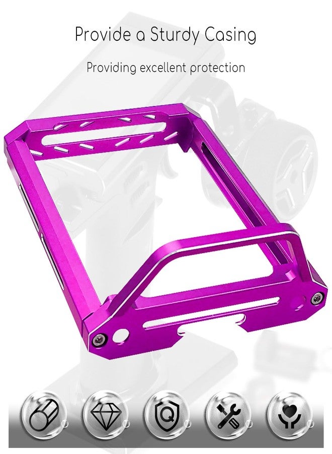 QAGGUM إطار حماية لجهاز الإرسال QAGGUM متوافق مع Flysky Noble NB4 Pro وNB4 Lite وNB4، إطار حماية معدني من سبائك الألومنيوم لجهاز إرسال سيارة التحكم عن بعد، لون بنفسجي - Image 3