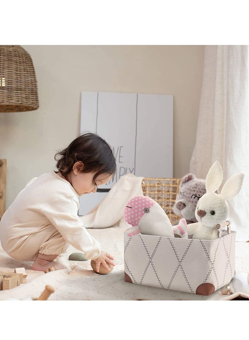 Y&D Fabric Baskets Shelves Organizing Canvas Decorative for Gifts Empty Storage Toys Clothes Towels Rectangle Shelf Nursery Home Office  - Image 2