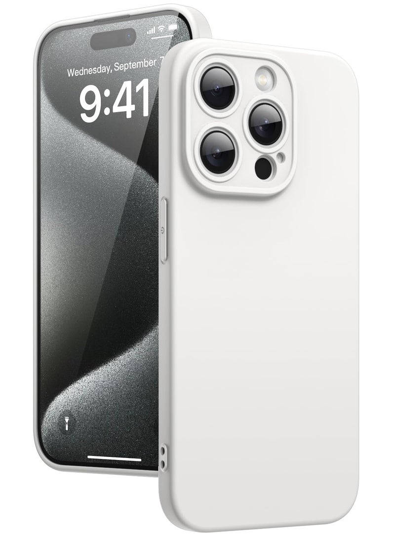 Jetech Slim Case For Iphone 15 Pro Max 6.7 Inch With Camera Lens Full Cover Protection Ultra Thin Lightweight Matte Finish Minimalist Protective Phone Cover White Titanium - Image 1